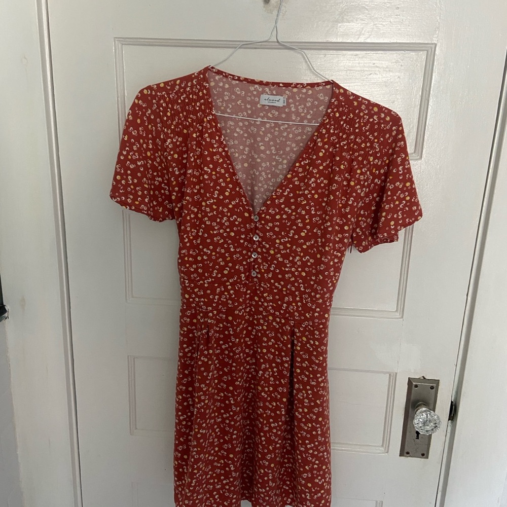 Orange Floral Mini Dress